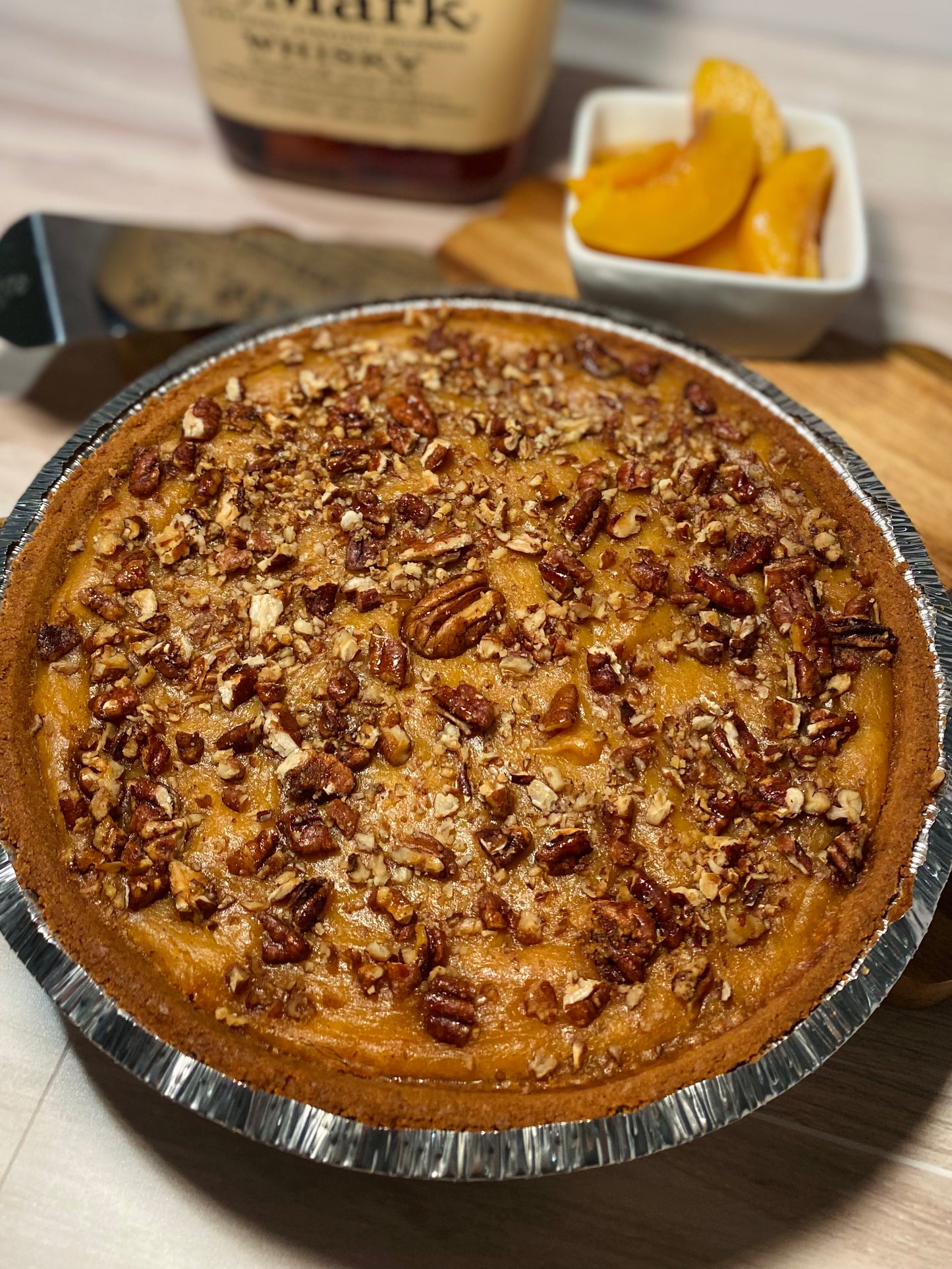 Bourbon Peach Pecan Sweet Potato Pie